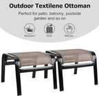 Patio Ottoman Outdoor Footstools Assembled Aluminum Footrest Small Seat - Image 5