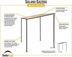 ShelterLogic 10' x 6' Solano Gazebo Canopy Charcoal Carbon Steel Frame and - Image 8