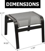 Outdoor Foot Rest for Patio Ottomans Metal Seat Patio Footstools Furniture - Image 3