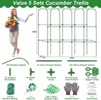 67 x 50 Cucumber Trellis for Raised Bed, U-Shape Metal Large Garden Trellis for - Image 4