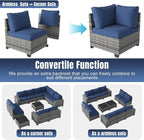 Aoxun 12 Pieces Patio Furniture Set Wicker Rattan Outdoor Sectional - Image 3