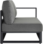 Modway Tahoe Aluminum Modular Right-Facing Outdoor Patio Loveseat in Gray - Image 4