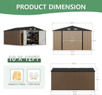 Devoko 10x12 FT Outdoor Storage Shed, Large Metal Storage Sheds - Image 3