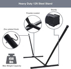Double Hammock with 12 FT Stand, 2 Person Curved Bar Hammock with Stand - Image 7