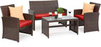Best Choice Products 4-Piece Outdoor Wicker Patio Conversation Furniture Set by BestChoiceProducts