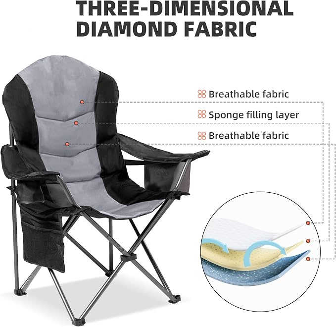 2 Pack Folding Camping Chairs for Adults - Image 9