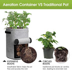 Potato Grow Bags with Flap 10 Gallon, 4 Pack Planter Pot with Handles and - Image 5