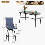 Sophia & William Outdoor Bar Set, Patio Bar Table and Chairs Set, Bar Height - Image 7