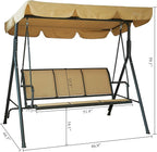 Kozyard 3-Person Outdoor Canopy Porch Swing Chair, Breathable Textilene Armrest - Image 5