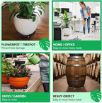 2 Pack Plant Stand with Wheels, Plant Caddies with 360° Lockable Smooth Sliding - Image 4