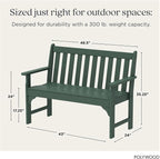 POLYWOOD Vineyard 48" Outdoor Patio Bench - Image 3