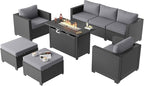 Aoxun Patio Furniture Set with Fire Pit Table, 6 Piece Outdoor Furniture Set - Image 9