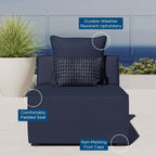 Modway EEI-4209-NAV Saybrook Patio Armless Chair in Navy Blue - Image 8