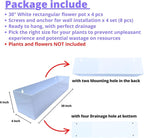 LaLaGreen Wall Planter White Carbon Steel Metal Hanging Flower Pots, Long - Image 2