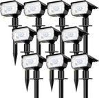 nipify 10 Pack Solar Lights Outdoor Waterproof, 3 Modes Motion Sensor Spot by Nipify