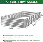 3 Pack 8x4FT Corrugated Galvanized Steel Raised Garden Bed Outdoor, Metal Above - Image 2
