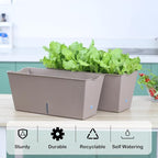 Window Box Planter 6 Pcs, 16.5 Inches Self Watering Rectangle Flower Plant Pots - Image 2