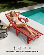 Carauci Lounge Chair Outdoor, HDPE Chaise Lounge - Image 4