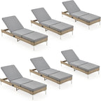 HOMREST Outdoor Chaise Lounge Chair Set of 6, Patio Wicker Lounge Chairs by HOMREST