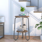 2 Tier Wood Plant Stand Indoor, Small Round Flower Pot Stand, 19.6" Tall Single - Image 8