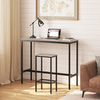 Set of 2 Bar Stools, 29.5" Tall Counter Bar Stools, Kitchen Breakfast Bar Chairs - Image 2