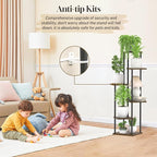6 Tier Plant Stand Indoor Outdoor, Tall Metal Wood Muti-Level Planter Shelf - Image 4