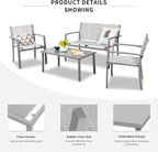 Shintenchi 4 Pieces Patio Furniture Set All Weather Textile Fabric Outdoor - Image 3