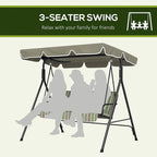 Outsunny 3-Seat Outdoor Patio Swing Chair - Image 5