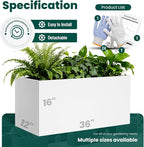 Metal Rectangular Planter 36" L x 12" W x 16" H Galvanized Steel Planter Box - Image 2