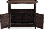 VINGLI Wicker Outdoor Bar Cart - Image 7