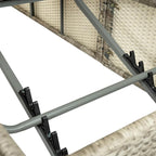 Patio Chaise Lounge, Four-sided Canopy, Overhead Curtain and Orange Cushion - Image 7