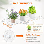Lifewit Window Plant Floating Shelves 14.6x3.6, 2 Pack Acrylic Suction Cup Shelf - Image 3