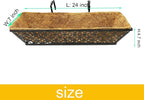 2 Set Deck Railing Planter Box 24" Black Metal Garden Trough Deck Planter - Image 2