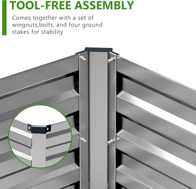 2PCS 10x3x1ft Galvanized Raised Garden Bed Kit, Metal Planter Box - Image 5
