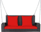 RELAX4LIFE Porch Swing 2-Seat Patio Rattan, Wicker Porch Swings Outdoor W/Two by RELAX4LIFE