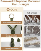 Bamworld Macrame Plant Hanger Indoor Hanging Planter - Image 3