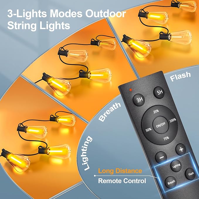 Outdoor String LED Patio Lights - 100Ft 30M Outside Waterproof Light - Image 2