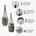 Artilady Black Hanging Planter for Indoor Plants Macrame Plant Hanger Large - Image 3