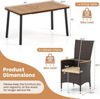 Tangkula 7 Pieces Rattan Outdoor Dining Set - Image 7