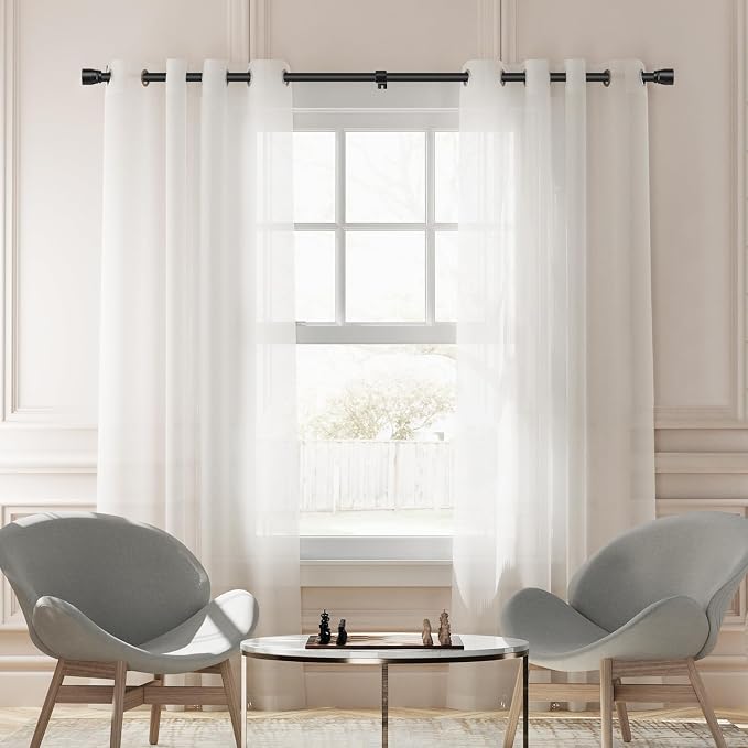 1” Diameter Matte Black Curtain Rod Itself is 30-90 Inch 2 Pack, Fit 30 to 84 - Image 6