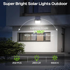 Adiding Solar Outdoor Lights, 202 LEDs Flood Lights - Image 3