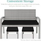 Best Choice Products Set of 2 Wicker Ottomans, Additional Seating, Side Table - Image 6