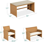 Best Choice Products 4-Piece Outdoor Wicker Patio Conversation Furniture Set - Image 7