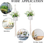 Sliverdew Macrame Plant Hanger, 2 Pack Boho Hanging Planters Baskets - Image 4