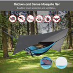 Camping Hammock with Mosquito Net Rain Fly Heavy Duty Tree Strap Nylon - Image 2