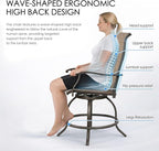 Kozyard Isabella Outdoor Swivel Bar Stools, Counter Height Patio Swivel Chairs - Image 3