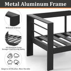 Kiss the Water Outdoor Patio Furniture Loveseat Sofa, All-Weather Metal - Image 4