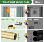 Time Forest Gold Curtain Rods for Windows 32 to 120 Inch, 1 Inch Diameter - Image 9