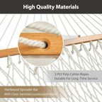 Outdoor Double Hammock with Hardwood Spreader Bars, Large Rope Hammock with - Image 4