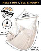 ADVOKAIR Hammock Chair Large 70.9"x47.2", 32% Bigger XXL Hanging Swing Chair - Image 4